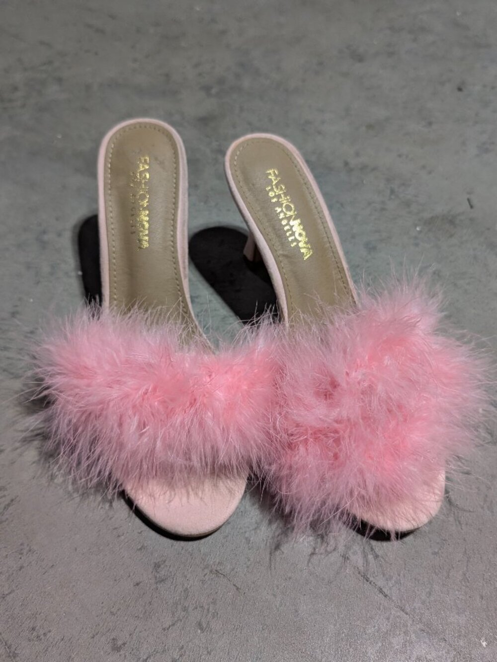 Pink Feather Heels